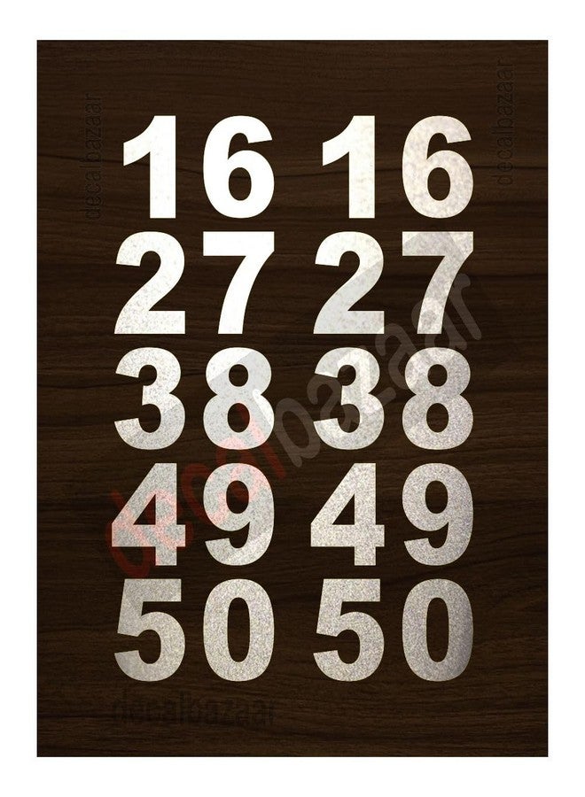 decalbazaar Number Vinyl Sticker Height 2 Inches Reflective Silver (Set 2), (Code 20) - Image 2